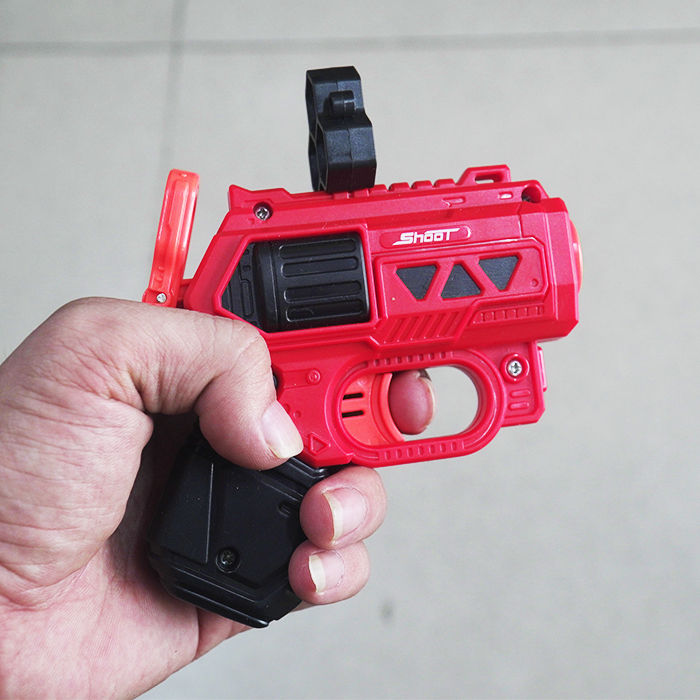 Bộ 2 đồ chơi súng xanh đỏ mini bắn đạn xốp mềm