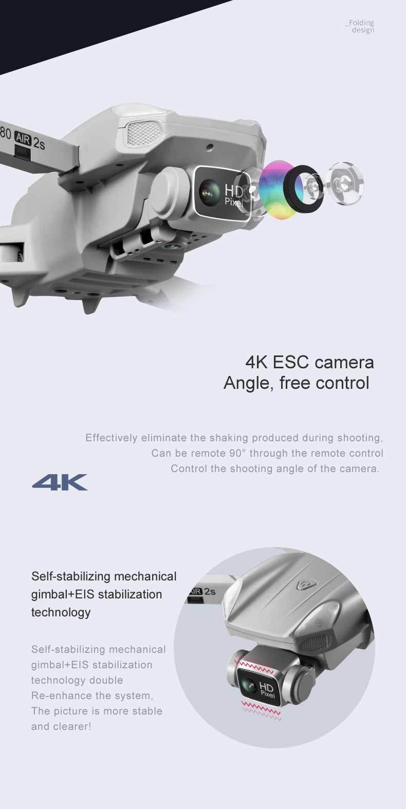 Flycam mini giá rẻ K80 Air 2S