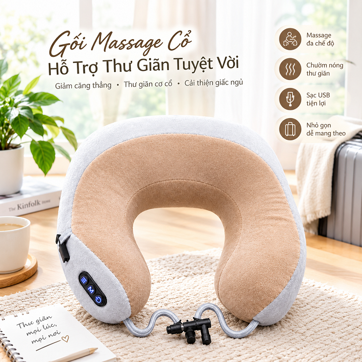 Gối massage vòng cổ chữ U