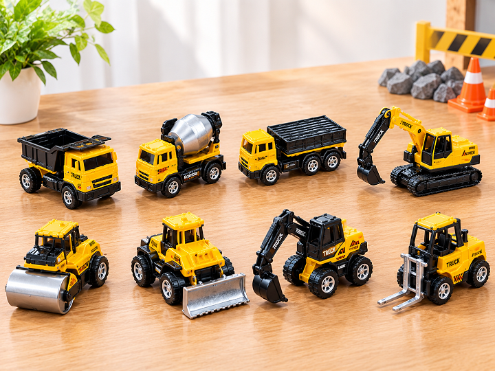 Bộ đồ chơi 8 xe mô hình xây dựng cao cấp chất liệu bằng hợp kim tỉ lệ 1:50