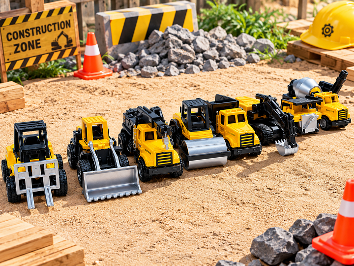 Bộ đồ chơi 8 xe mô hình xây dựng cao cấp chất liệu bằng hợp kim tỉ lệ 1:50
