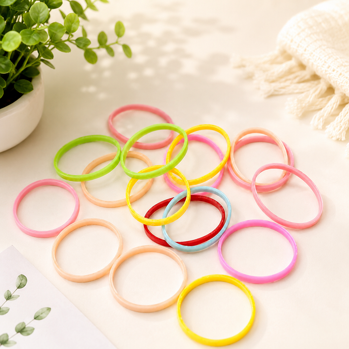 Hộp 1000 Dây Thun Buộc Tóc Nhiều Màu Cho Bé