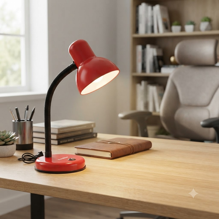 Đèn bàn chống cận Điện Quang ĐQ DKL03 (Cắm điện trực tiếp, ánh sáng Daylight, màu đỏ đen)