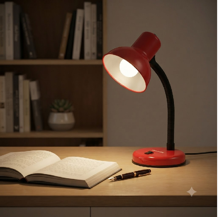Đèn bàn chống cận Điện Quang ĐQ DKL03 (Cắm điện trực tiếp, ánh sáng Daylight, màu đỏ đen)