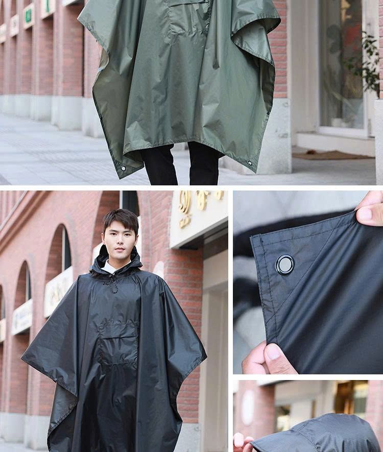 Áo Mưa Poncho Chống Nước 3 Trong 1 Đa Năng Có Mũ Trùm Đầu, Chăn Thảm Dã Ngoại, Tấm Che Nắng 210*160