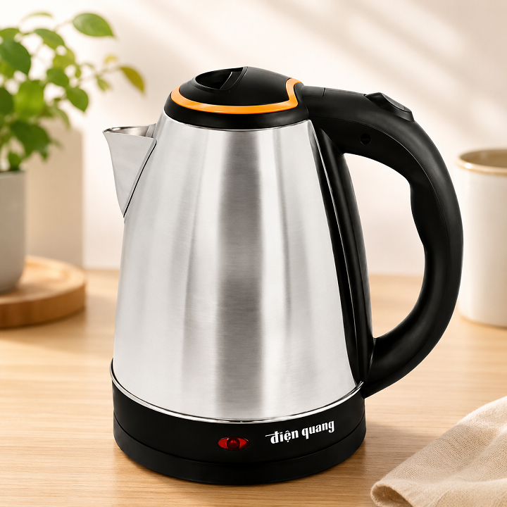 Ấm đun nước siêu tốc Điện Quang ĐQ EKT06 1518 BL 1500W, Thể Tích 1.8L, cấu tạo INOX 201