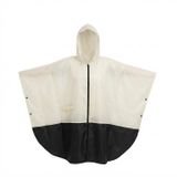 Áo Mưa Choàng Poncho Có Khóa Kéo, Chất Liệu Được Nâng Cấp, phối màu đen trắng. - Phối Đen Trắng