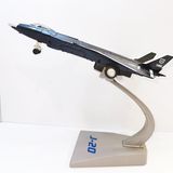 Mô hình máy bay chiến đấu J-20 hợp kim 1:48 có âm thanh và đèn, bánh xe chạy trớn