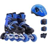 Bộ giày trượt patin bánh có 1 đèn led kèm phụ kiện SIZE L 39-42 - Màu Xanh