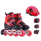 Bộ giày trượt patin bánh có 1 đèn led kèm phụ kiện SIZE L 39-42 - Màu Đỏ