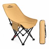 Ghế Cắm Trại Dã Ngoại Xếp Gấp Gọn Lưng Cao, 3 Chế Độ Ngả Lưng - Kaki