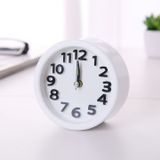Đồng hồ báo thức hình tròn nhỏ gọn đen trắng
