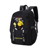 Balo đi học cho bé dễ thương hình pikachu - màu đen