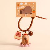 Móc khóa Silicon hình Capybara ngồi đài sen