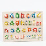Bảng học ghép hình chữ cái tiếng Việt in thường có núm gỗ