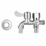 Vòi nước 2 đầu ra bằng inox, Van 2 đầu nước ra