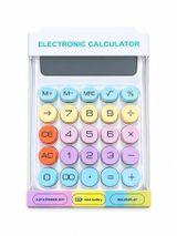 Máy Tính 12 Chữ Số Cỡ Lớn Phím Nổi Màu Sắc Xinh Xắn Dùng Pin