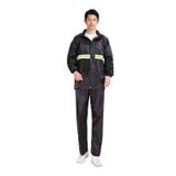 Bộ quần áo mưa vải dù Size XL (148-165cm) có phản quang sọc xanh