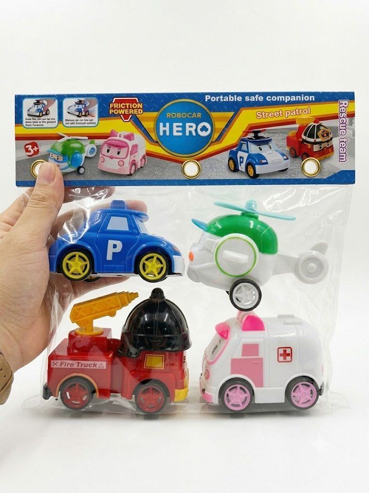 Bộ 4 xe mô hình biệt đội cứu hộ Robocar Poli