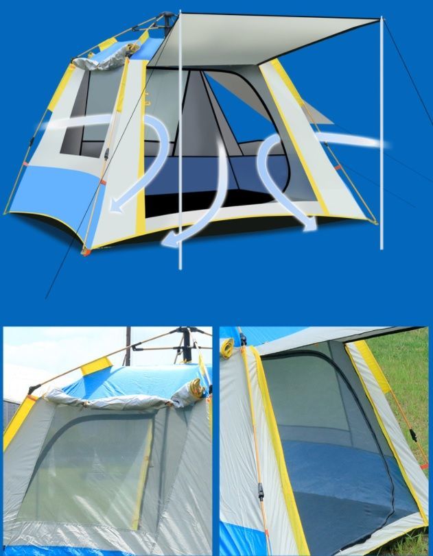 Lều cắm trại du lịch picnic tự động 1 cửa chính 3 cửa sổ