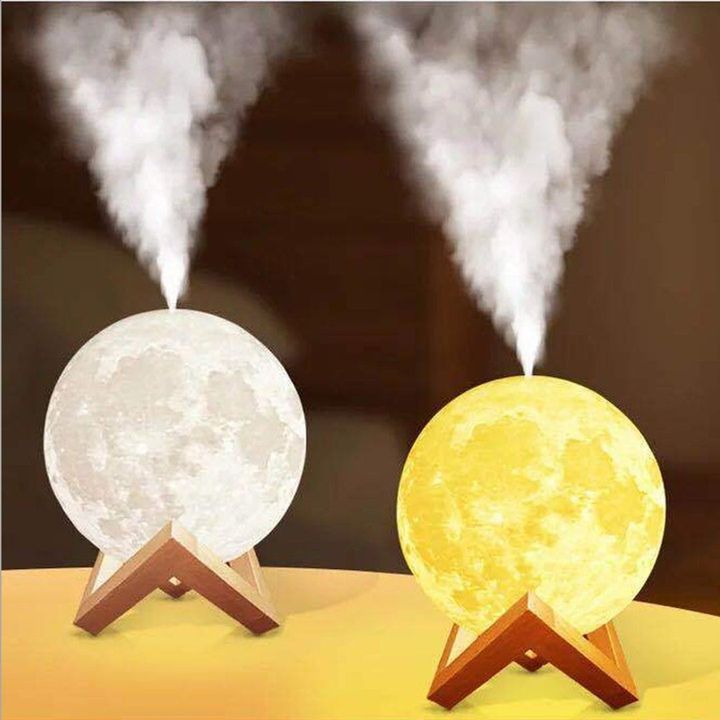 Máy khuếch tán tinh dầu, tạo độ ẩm có đèn hình Mặt Trăng
