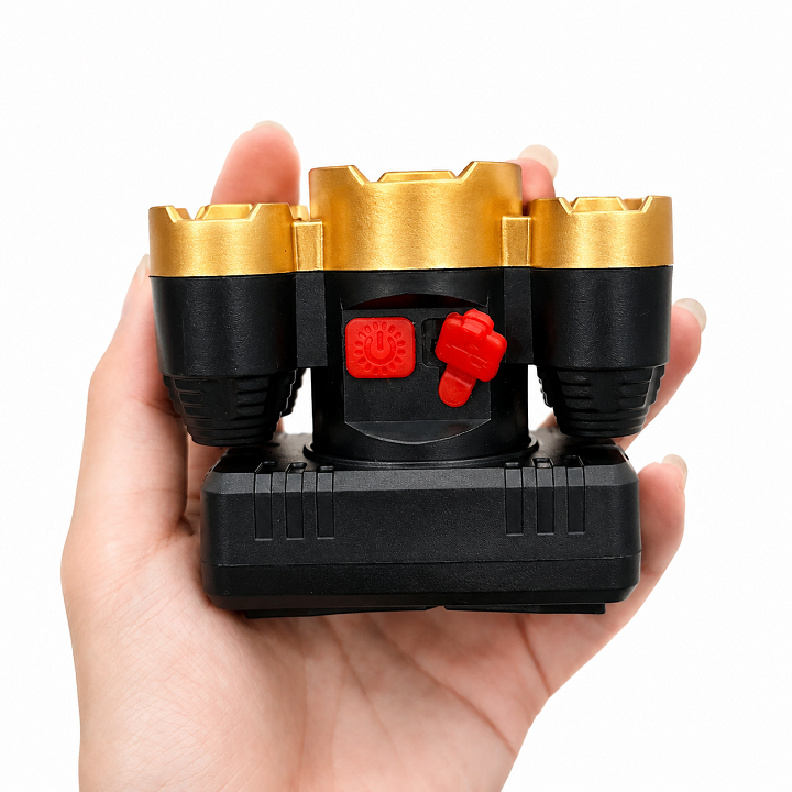 Đèn đội đầu 5 bóng mẫu 2022 sạc usb pin 18650