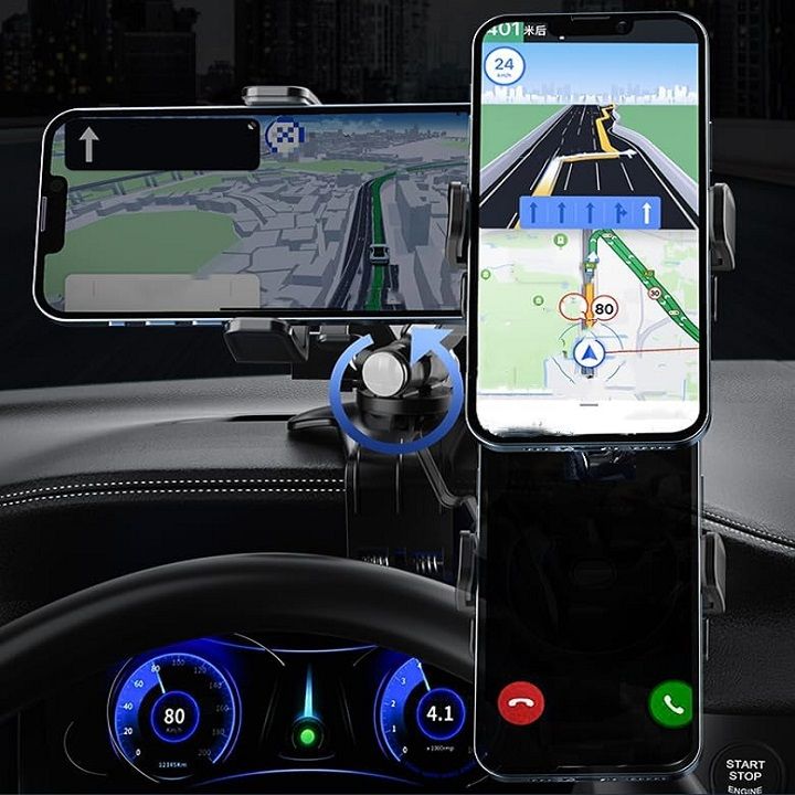 Giá đỡ điện thoại kẹp taplo xe ô tô đa năng tiện dụng xoay 360 độ