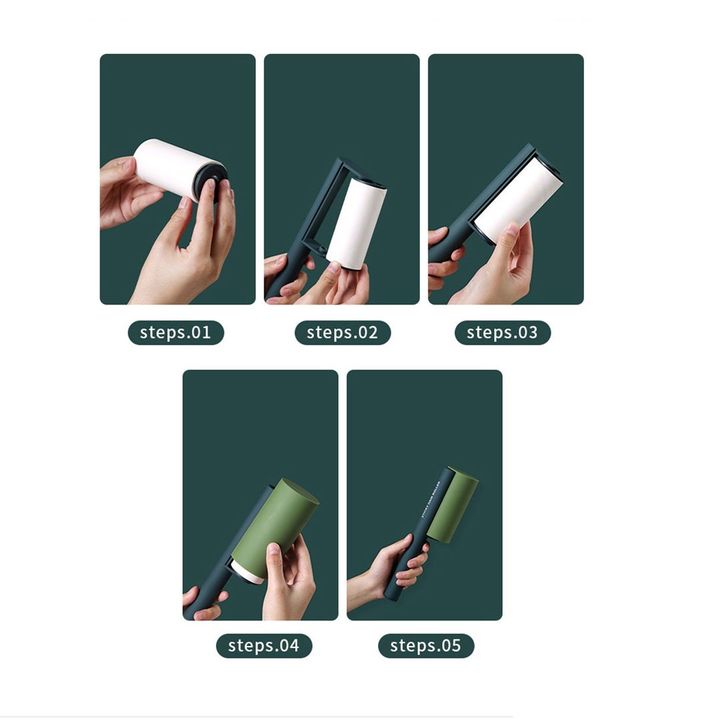 Cây lăn bụi quần áo, ga gối, tay cầm tròn