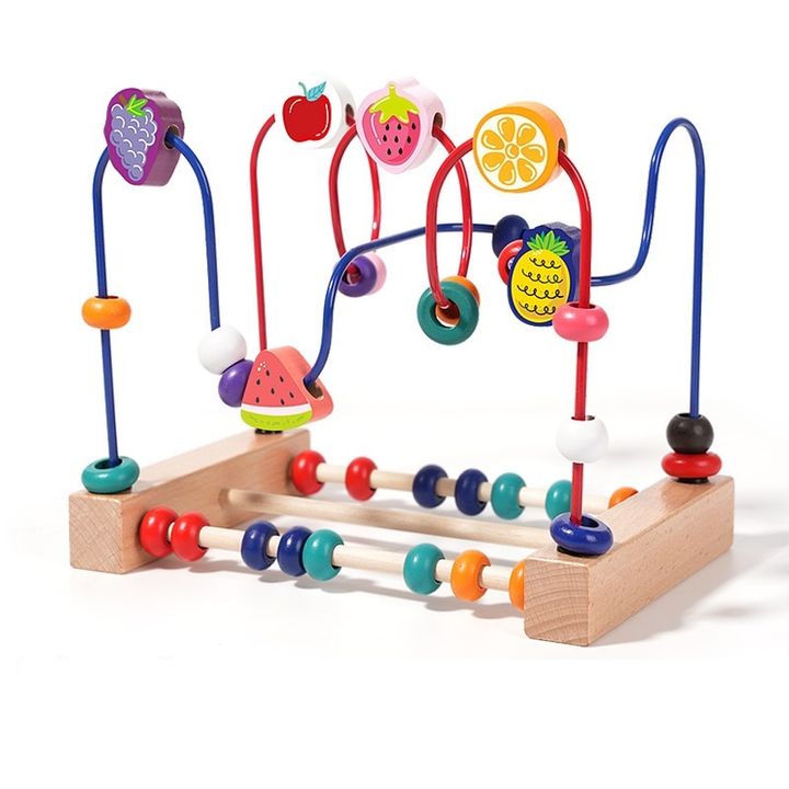 Đồ chơi gỗ luồn hạt giúp bé tập rèn luyện tư duy và khéo léo