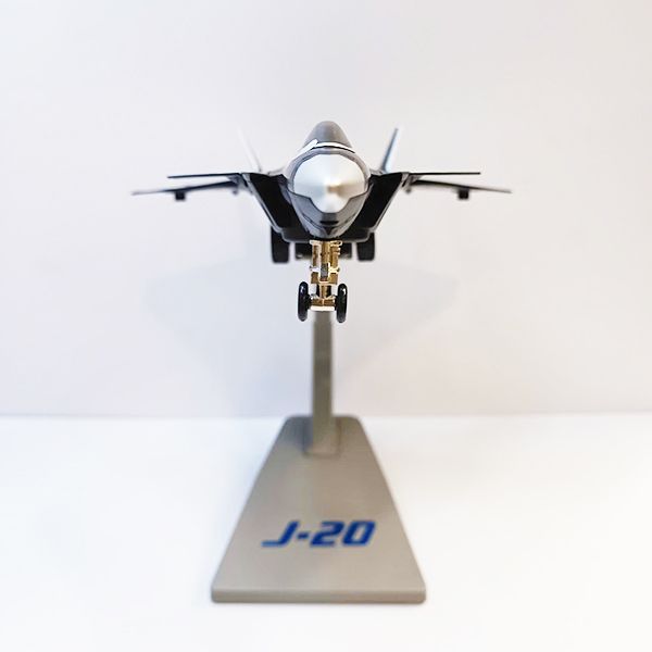 Mô hình máy bay chiến đấu J-20 hợp kim 1:48 có âm thanh và đèn, bánh xe chạy trớn
