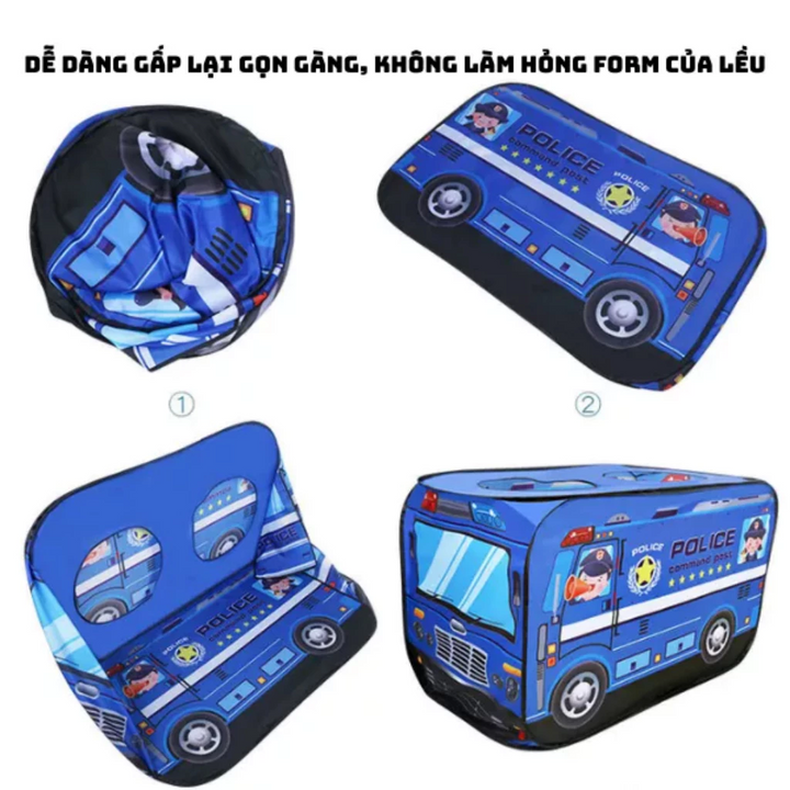 Lều hình ô tô cho bé - màu xanh