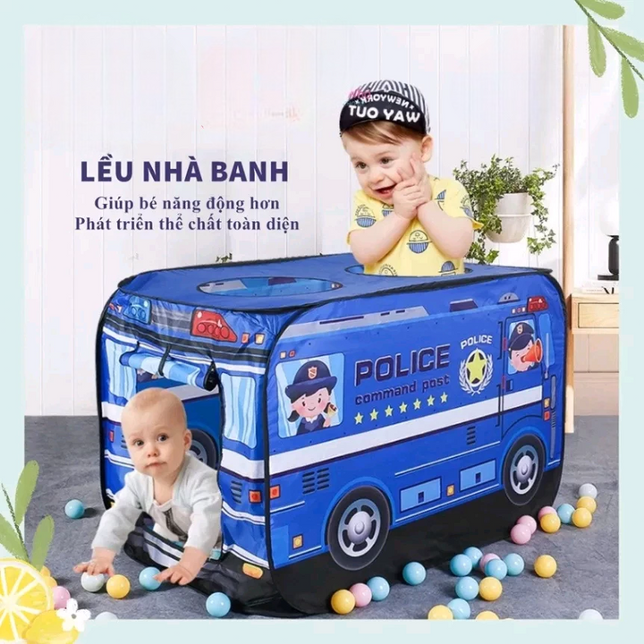 Lều hình ô tô cho bé - màu xanh