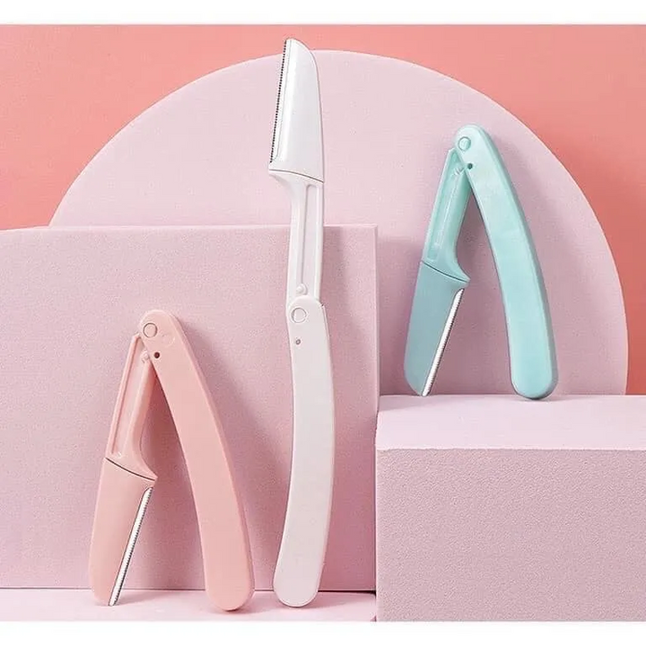 Bộ 3 dao cạo lông mày thép không gỉ gấp gọn tiện lợi