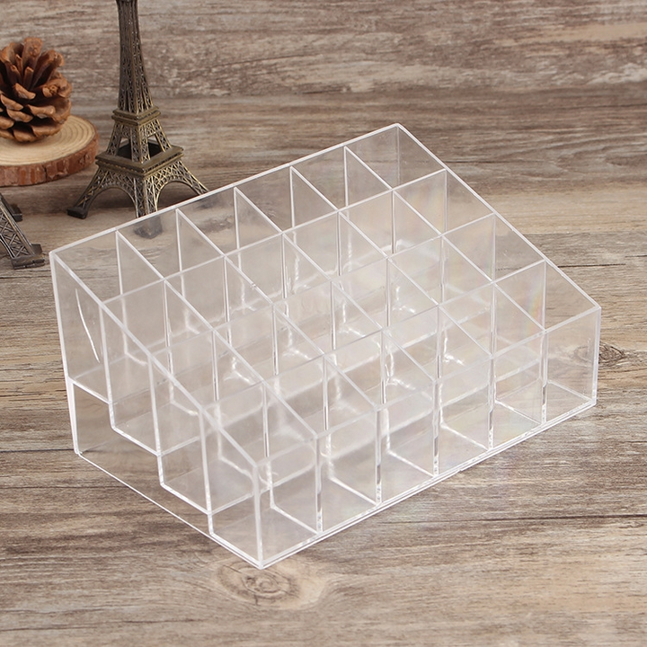 Khay mỹ phẩm 24 ô bằng nhựa trong suốt gọn gàng