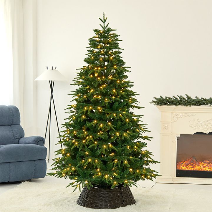 Cây thông Noel 180cm màu xanh có đèn trang trí (770 cành) gấp gọn SP1917F - chất liệu PE/PVC