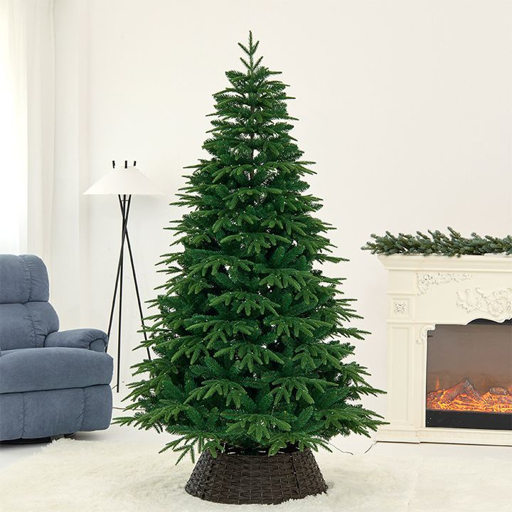 Cây thông Noel 180cm màu xanh có đèn trang trí (770 cành) gấp gọn SP1917F - chất liệu PE/PVC