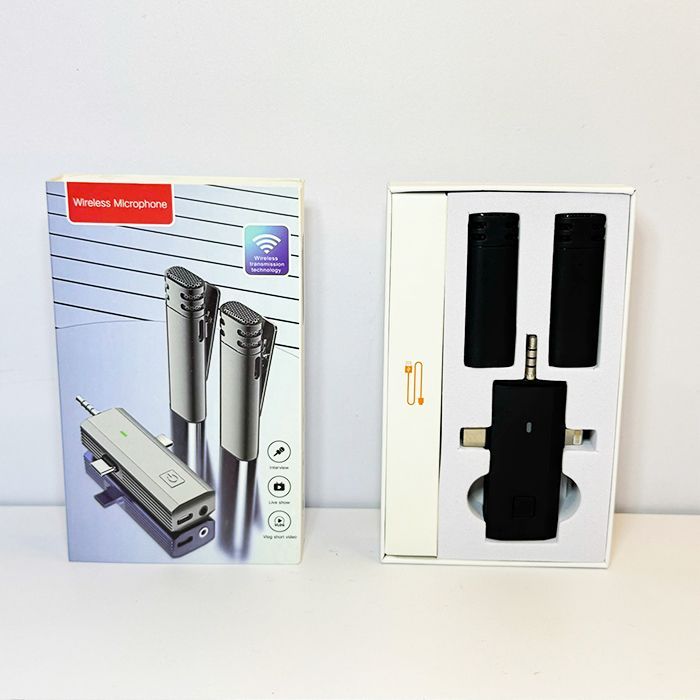 Set 2 Micro Đa Năng Thu Âm Cài Áo Không Dây S17 3in1 Cổng Lightning/Type-C/Jack 3.5mm (1RX+ 2TX)