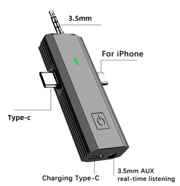 Set 2 Micro Đa Năng Thu Âm Cài Áo Không Dây S17 3in1 Cổng Lightning/Type-C/Jack 3.5mm (1RX+ 2TX)