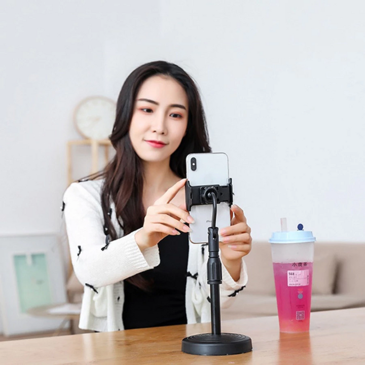 Giá đỡ điện thoại xoay 360 độ kẹp livestream tiện lợi