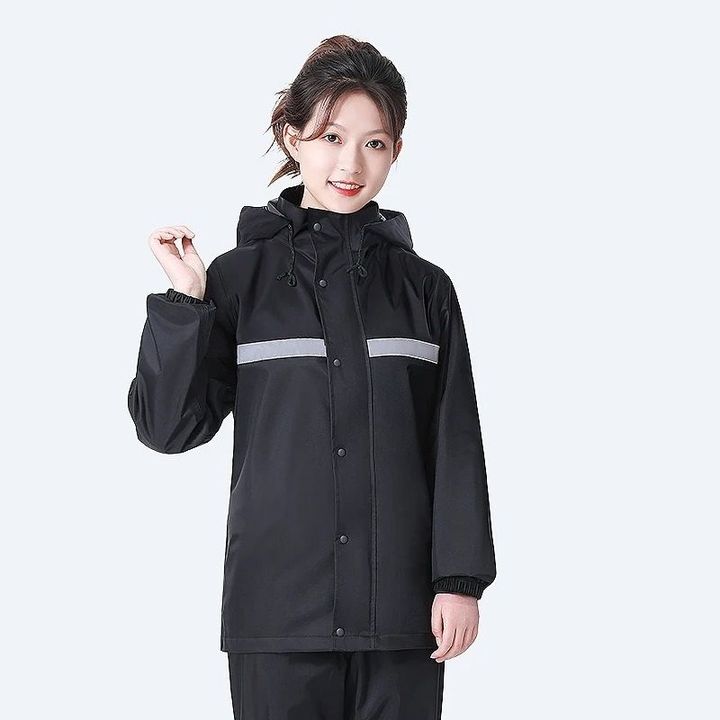 Bộ quần áo mưa vải dù lưới thoáng có phản quang BS0040 Size 3XL (176-190cm)