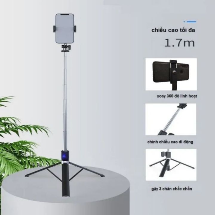 Gậy chụp hình selfie 3 chân nút bấm Bluetooth R1-L dài 170 cm