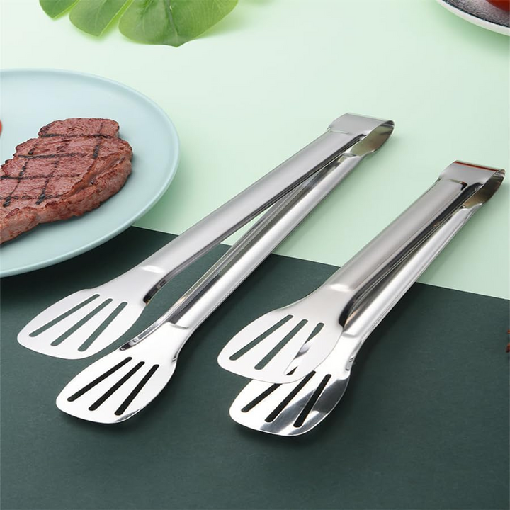 Kẹp gắp thực phẩm inox đầu khía chống trượt tiện dụng