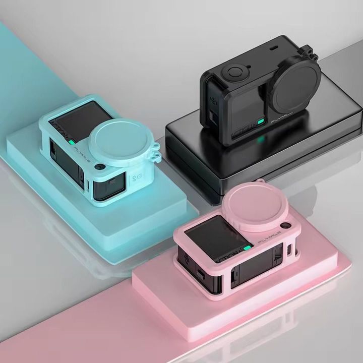 Ốp silicone bảo vệ thân máy & ống kính cho DJI Osmo Action 6 - Đen Flymile