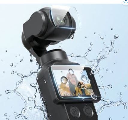 Set 2 bộ gồm Miếng dán màn hình DJI Osmo Pocket4/3 và miếng dán bảo vệ ống kính cường lực AR