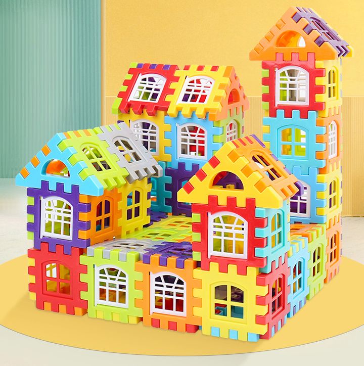 Đồ chơi lắp ghép nhà khối, xếp hình cho bé, 3D 210 chi tiết