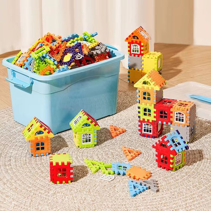 Đồ chơi lắp ghép nhà khối, xếp hình cho bé, 3D 210 chi tiết