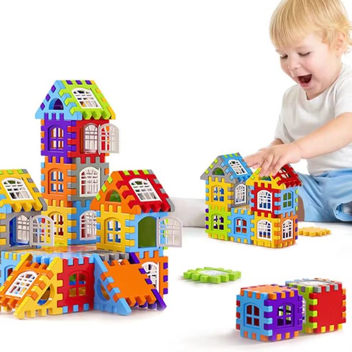 Đồ chơi lắp ghép nhà khối, xếp hình cho bé, 3D 210 chi tiết