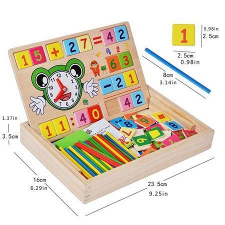 Bảng gỗ học toán có que tính cho bé