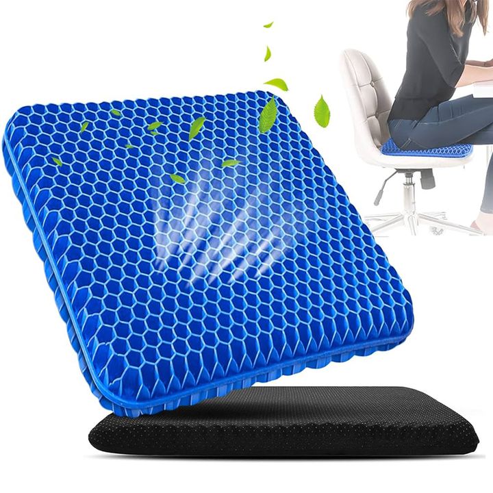 Đệm Ghế Ngồi Văn Phòng Bằng Silicon Mềm Dẻo,  Kiểu Dáng Tổ Ong Thoáng Khí