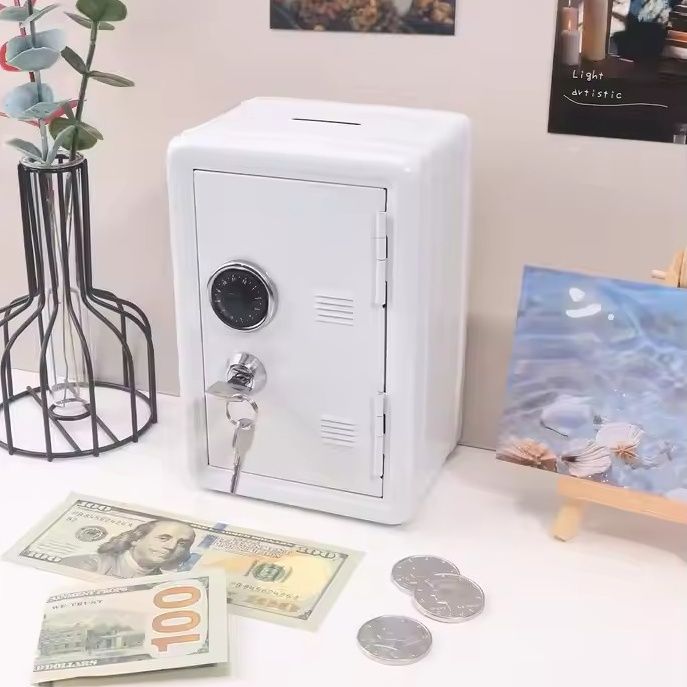 Két sắt mini CH-0431 tiết kiệm tiền cho bé 18x12x10cm - Trắng